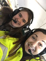 Kate and Poppy Townsend during FAAM aircraft flight